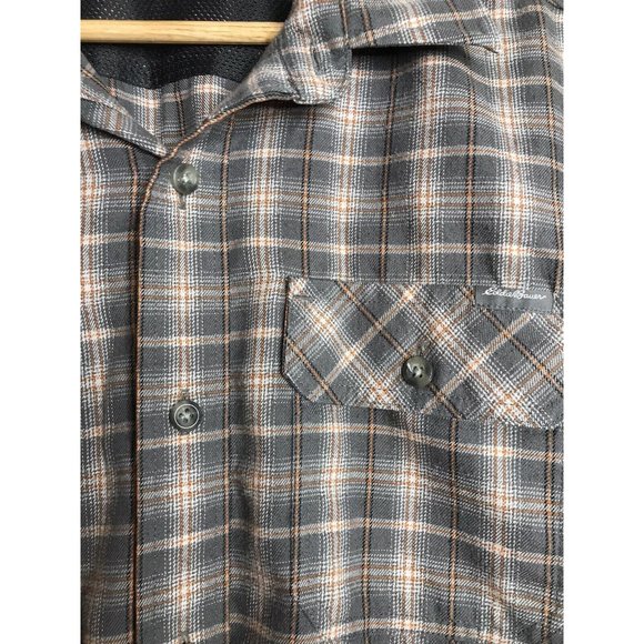 Eddie Bauer Men's Large Gray Plaid Long Sleeve Button Shirt - Picture 2 of 7